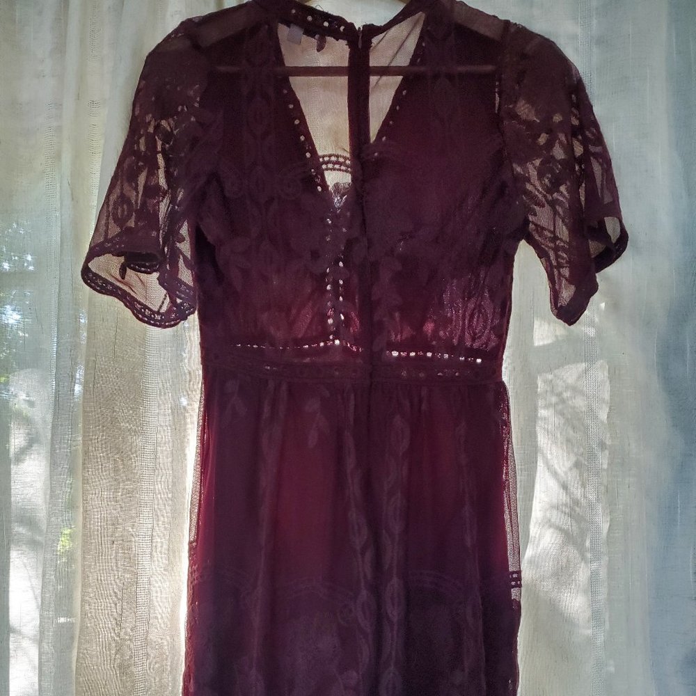Maroon Lace Dress